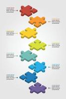 jigsaw timeline floating template for infographic for presentation for 8 element vector