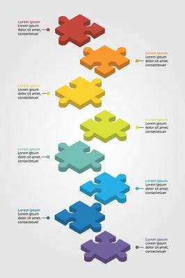 jigsaw timeline floating template for infographic for presentation for 8 element