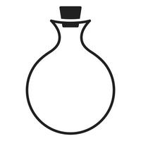 One line circle flask vector icon design. Science flat icon.