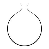 One line circle flask vector icon design. Science flat icon.