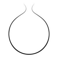 One line circle flask vector icon design. Science flat icon.