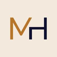 MH initials vector icon. Letter m and h logo design.