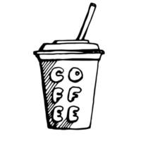 Beverage in paper cup. Vector clipart