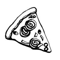 Pizza. Tasty food. Vector clipart