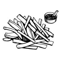 French fries. Vector clipart