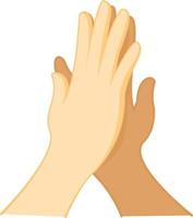 Two hands clapping in high five gestures concept of success, teamwork, cooperation and partnership. vector