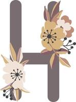 flower letter, flower arrangements, cute graphic elements to create your own design. vector