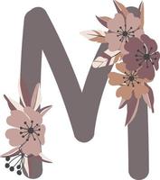 flower letter, flower arrangements, cute graphic elements to create your own design. vector