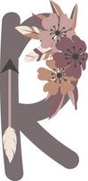 flower letter, flower arrangements, cute graphic elements to create your own design. vector