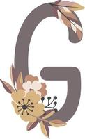 flower letter, flower arrangements, cute graphic elements to create your own design. vector