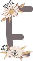 flower letter, flower arrangements, cute graphic elements to create your own design. vector