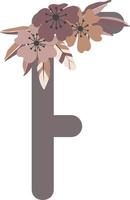 flower letter, flower arrangements, cute graphic elements to create your own design. vector