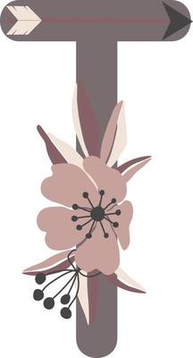 flower letter, flower arrangements, cute graphic elements to create your own design.