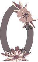 flower letter, flower arrangements, cute graphic elements to create your own design. vector