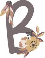 flower letter, flower arrangements, cute graphic elements to create your own design. vector