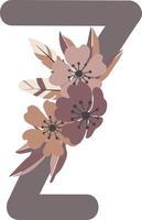 flower letter, flower arrangements, cute graphic elements to create your own design. vector