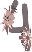 flower number, flower arrangements, cute graphic elements to create your own design. vector