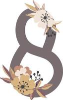 flower number, flower arrangements, cute graphic elements to create your own design. vector