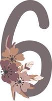 flower number, flower arrangements, cute graphic elements to create your own design. vector