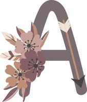 flower letter, flower arrangements, cute graphic elements to create your own design. vector