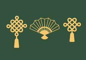 Chinese Lucky Knot and Fan vector