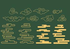 Vector Chinese cloud oriental elements vector illustration