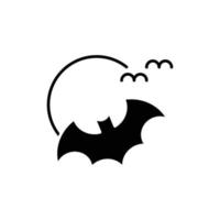 bat icon. solid icon vector