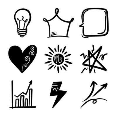 Doodle element vector set, for concept design.