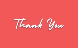 Thank you lettering text with drop shadow. Hand drawn style thanking message. Cursive calligraphic vector. vector