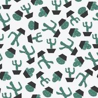 seamless pattern with cute cactuses background vector