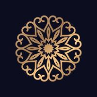 luxury gold color ornamental mandala design vector