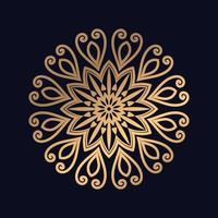 Ethnic gold color mandala design background vector