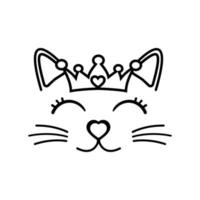 gato cara vector icono. bebé gato ilustración signo. niños mascota símbolo o logo.