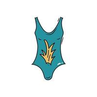 Doodle swimsuit, hand drawn one piece swimsuit. great design for any purposes. Vector illustration.