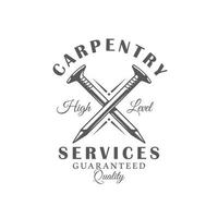 Nails carpentry label vector