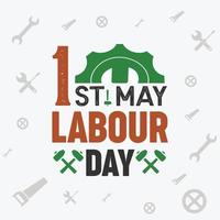 1st May labor day lettering design. vector
