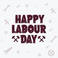 Happy labor day typography design. vector