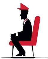 Man sitting black and red vector