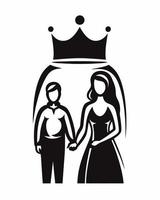 Couple in a crowned bottle vector