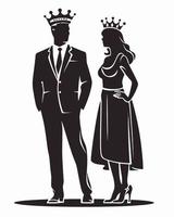 King and queen silhouette 23133650 Vector Art at Vecteezy