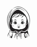 Cute baby in hoodie vector