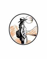 Female Wanderlust Traveler vector