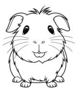 Cute tiny hamster coloring page vector