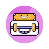 Carefully crafted icon design of luggage bags in trendy style, travel baggage vector customizable design