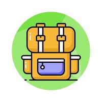 viaje mochila vector diseño, excursionismo bolso icono fácil a utilizar en web, móvil y todas presentación proyecto