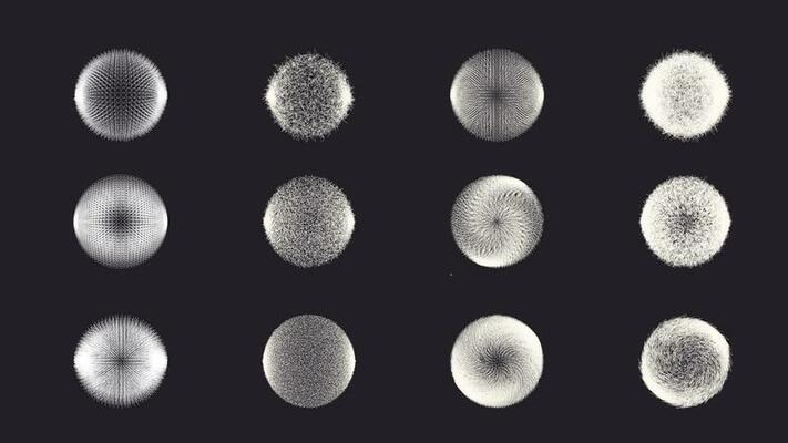 Abstract vector spheres and textures illustration isolated graphic overlays