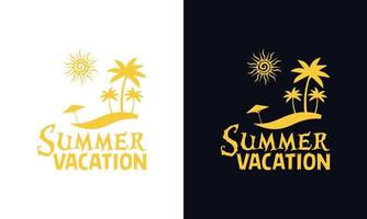 Summer time typographic logo design template. Summer beach logo template. vector