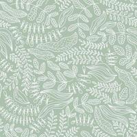 Seamless pattern of beautiful plants on a green background vector