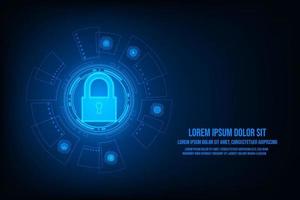 Vector abstract digital lock technology background with concept security.