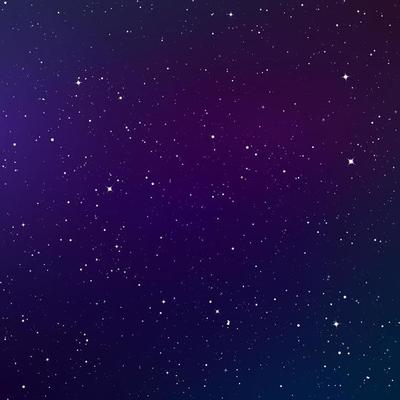 Dark night sky. Starry sky color background. Infinity space with shiny stars. Vector illustration